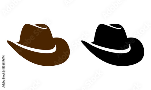 cowboy hat icon logo design