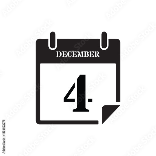 Black December Fourth Date Graphic