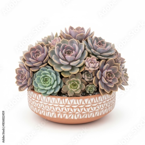 Pink rose bouquet in a flower pot isolated on a white background