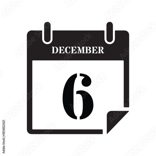 Black December Sixth Date Graphic
