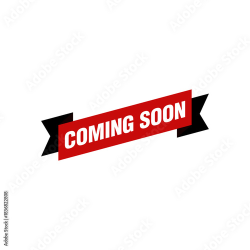 A simple black and red line art design featuring the text “Coming Soon,” symbolizing an upcoming event, launch, or announcement. Minimalist style ideal for websites, apps, and promotional graphics.