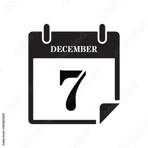 Black December Seventh Date Graphic