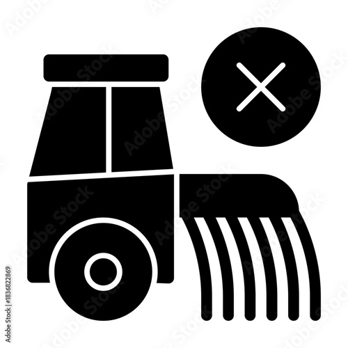 No till farming solid icon illustration