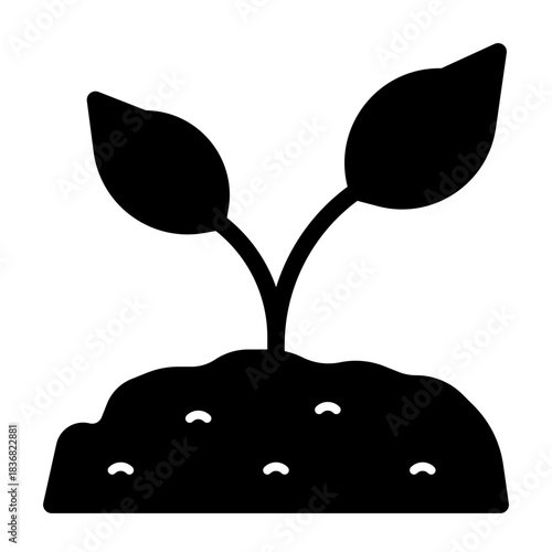 Organic soil solid icon illustration