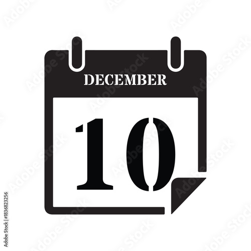Black December Tenth Date Graphic