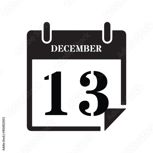 Black December Thirteenth Date Graphic