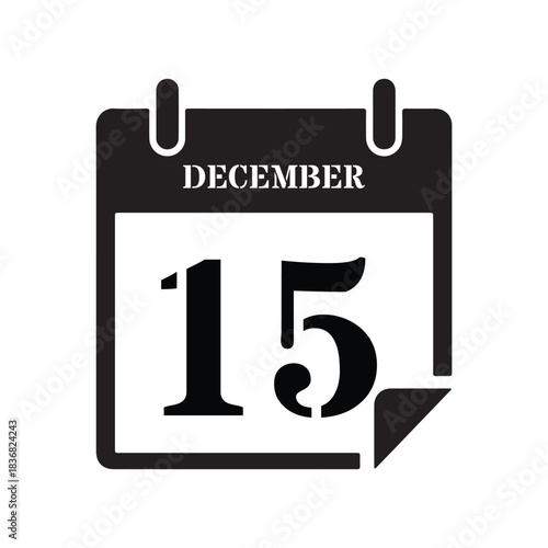 Black December Fifteenth Date Graphic