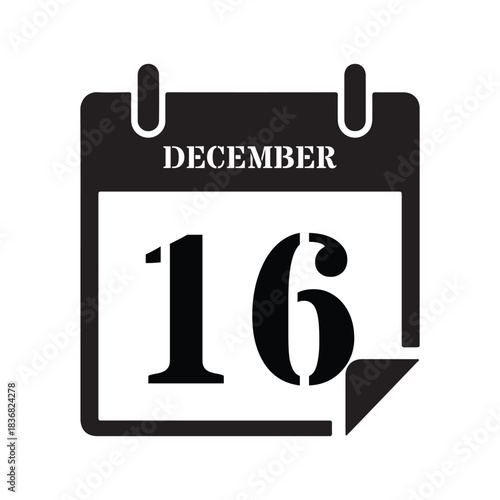 Black December Sixteenth Date Graphic