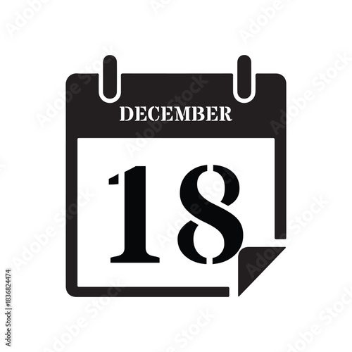 Black December Eighteenth Date Graphic