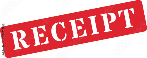 Red Receipt Stamp Vector Icon