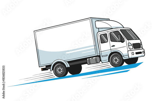 Fast Delivery Truck in Motion