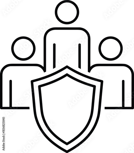 Simple black pictograms illustrating a nuclear family, including parents, children, and a baby in a stroller, representing family planning, demographic statistics, and public facilities for families.