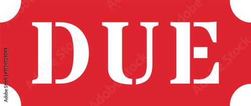 Red Ticket Due Stamp Icon