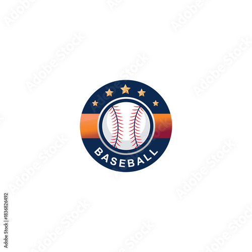baseball logo badge vector design