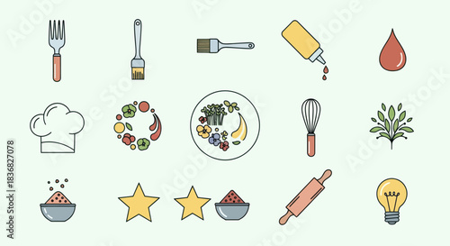 Collection of Culinary and Food-Related Icons.