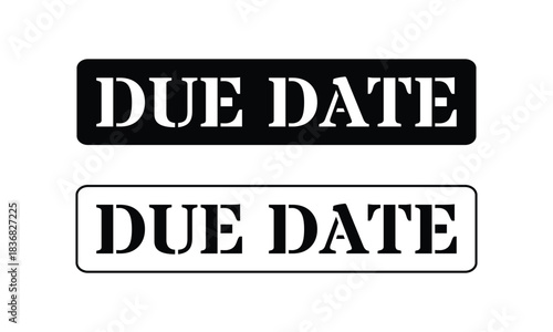Black Rectangular DUE DATE Stamps
