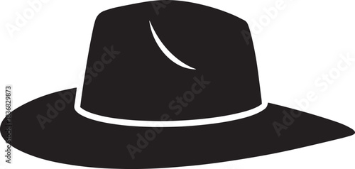 Simple Black Silhouette of a Cowboy Hat western fashion