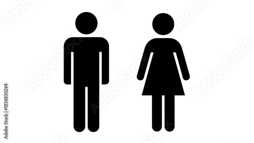 Male and Female Restroom Sign Vector Illustration
