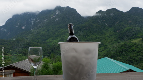 Mountain dinner with a beautiful view