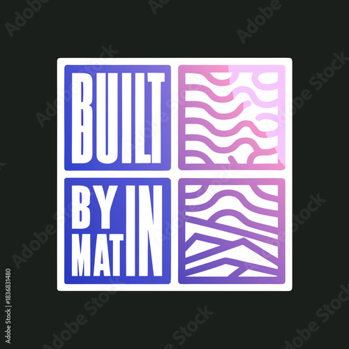 Built By Matin logo with abstract patterns vector