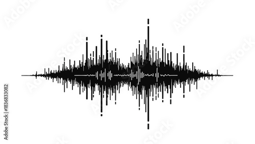 Abstract visual representation of a sound wave or seismic activity