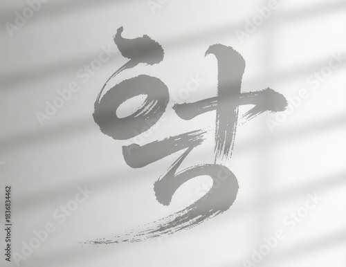 Elegant Calligraphy Art in Soft Light and Shadows