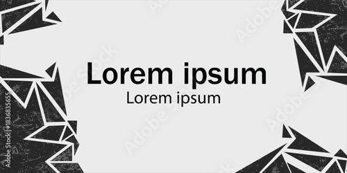 Abstract Polygonal and Grunge Texture Background Banner