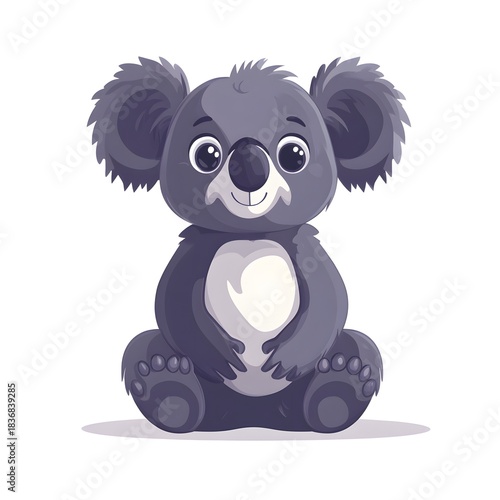 Wallpaper Mural Adorable cartoon marsupial character sits happily against a clean white background Torontodigital.ca