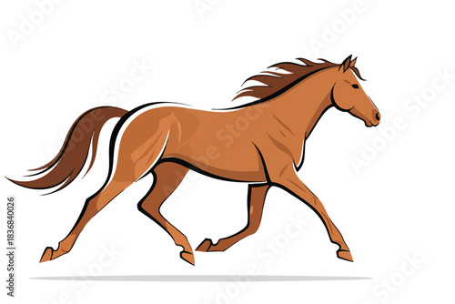 Brown Horse Running