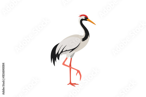 Illustration of a majestic crane bird