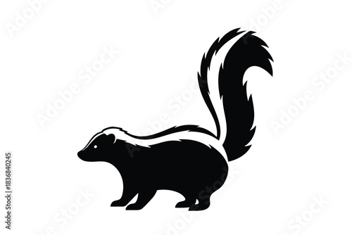Black Skunk Silhouette Illustration