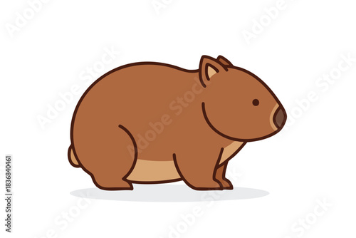 Brown Cartoon Wombat Illustration