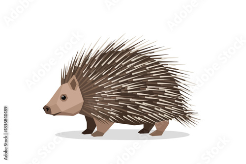 Cartoon Porcupine with Spiky Quills