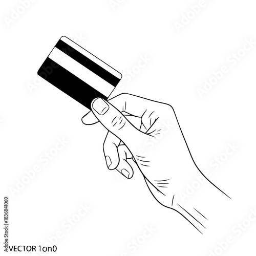 Hand Holding Credit Card Icon, Payment and Online Shopping Concept, Digital Transaction and Finance Symbol