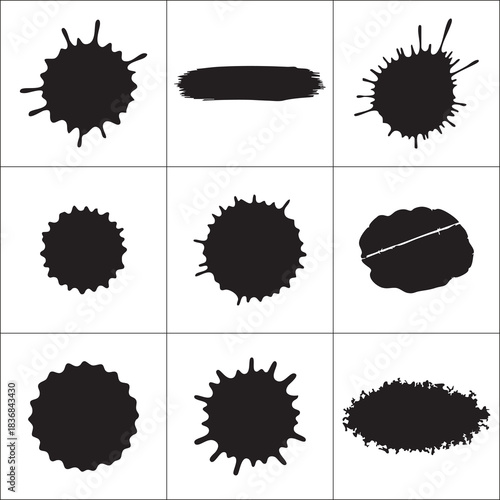 Abstract Ink Splatters & Paint Strokes Texture Elements