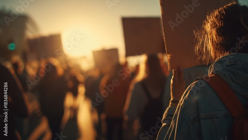 Wallpaper Mural a group of people holding signs and walking in the street for women's rights Torontodigital.ca