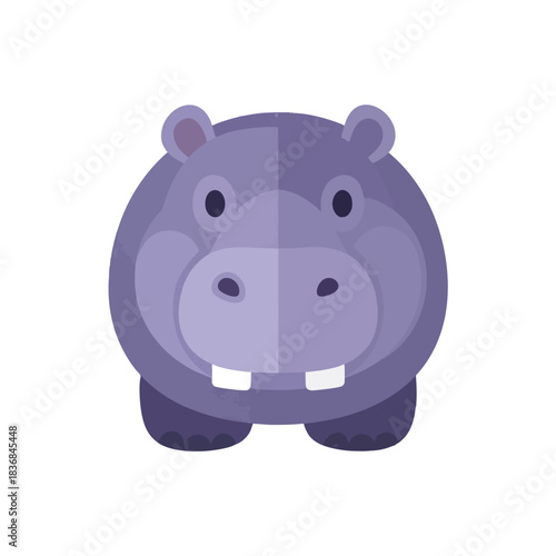 Stylized Cartoon Hippo Illustration