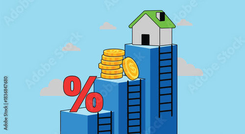 Climbing the ladder to homeownership and financial success with rising interest rates.
