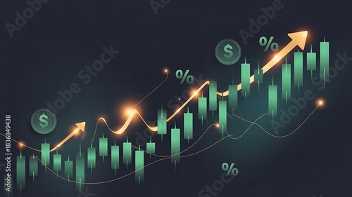stock market graph on black