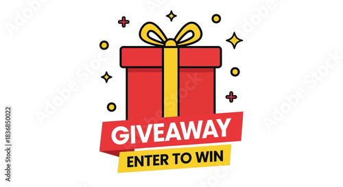 Exciting giveaway announcement with a festive gift box and call to action