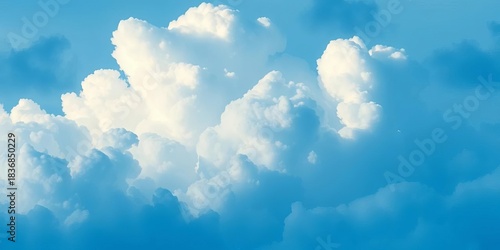 Soft, ethereal blue watercolor cloudscape, dreamy texture, color, soft