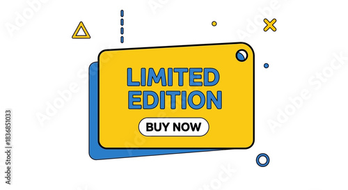 Bright yellow "Limited Edition" tag with "Buy Now" button offers exclusive opportunity