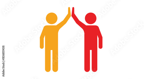 Two diverse people celebrating a successful partnership with a high five