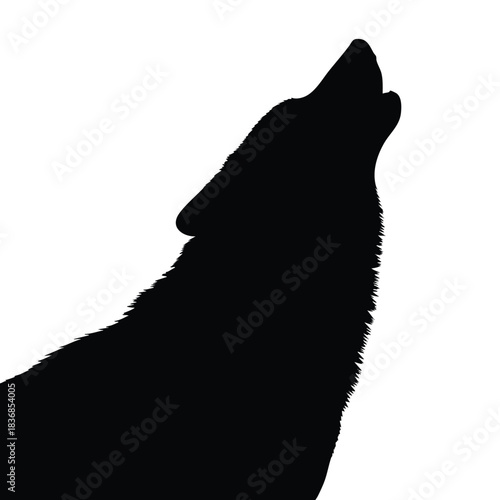Silhouette of a Howling Wolf