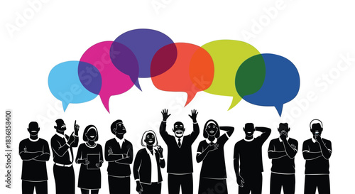 Diverse group of people communicating effectively