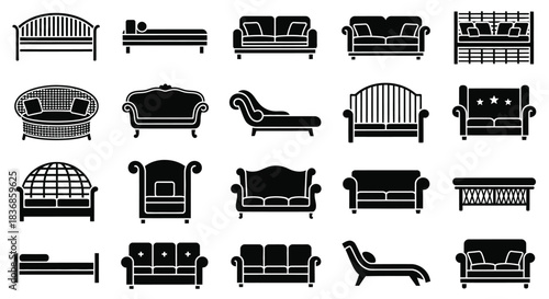 Various stylish sofas and couches in modern designs