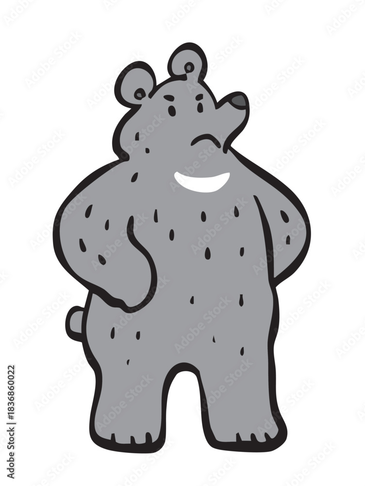 Obraz premium 立ちはだかるクマ_モノクロ くま 熊 クマ