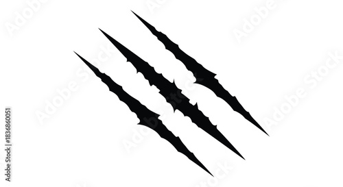Black claw marks on white background