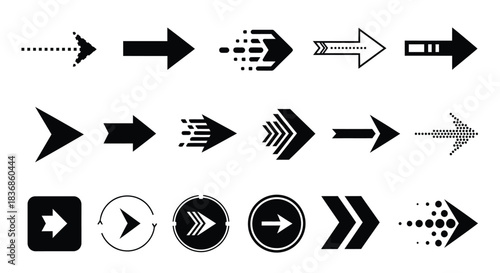 Collection of modern arrow icons for navigation and direction