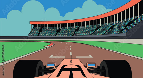 Racing towards victory on a sunny day at the track